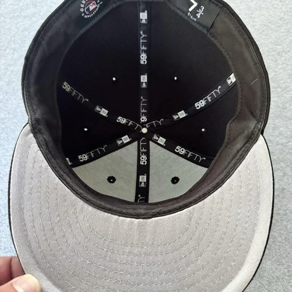 Atlanta Braves Hat Cap Fitted Mens 7 3/4 Black MLB Baseball New Era 59FIFTY